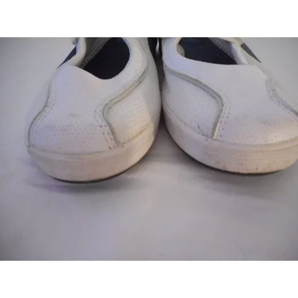 Keds Womens Mary Jane Comfort Shoes Sz 8 White Blue Leather Casual Hook & Loop - Picture 3 of 6